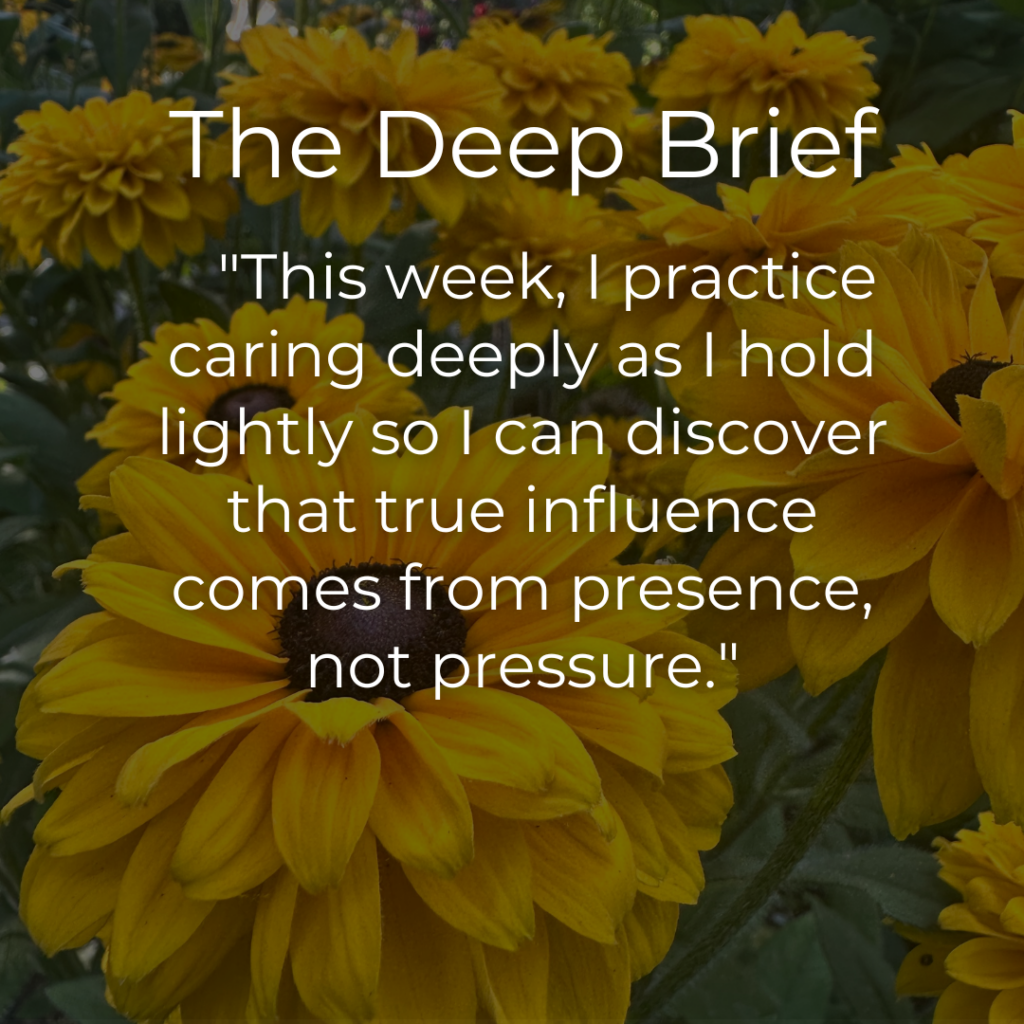 The exquisite difference between caring and clinging